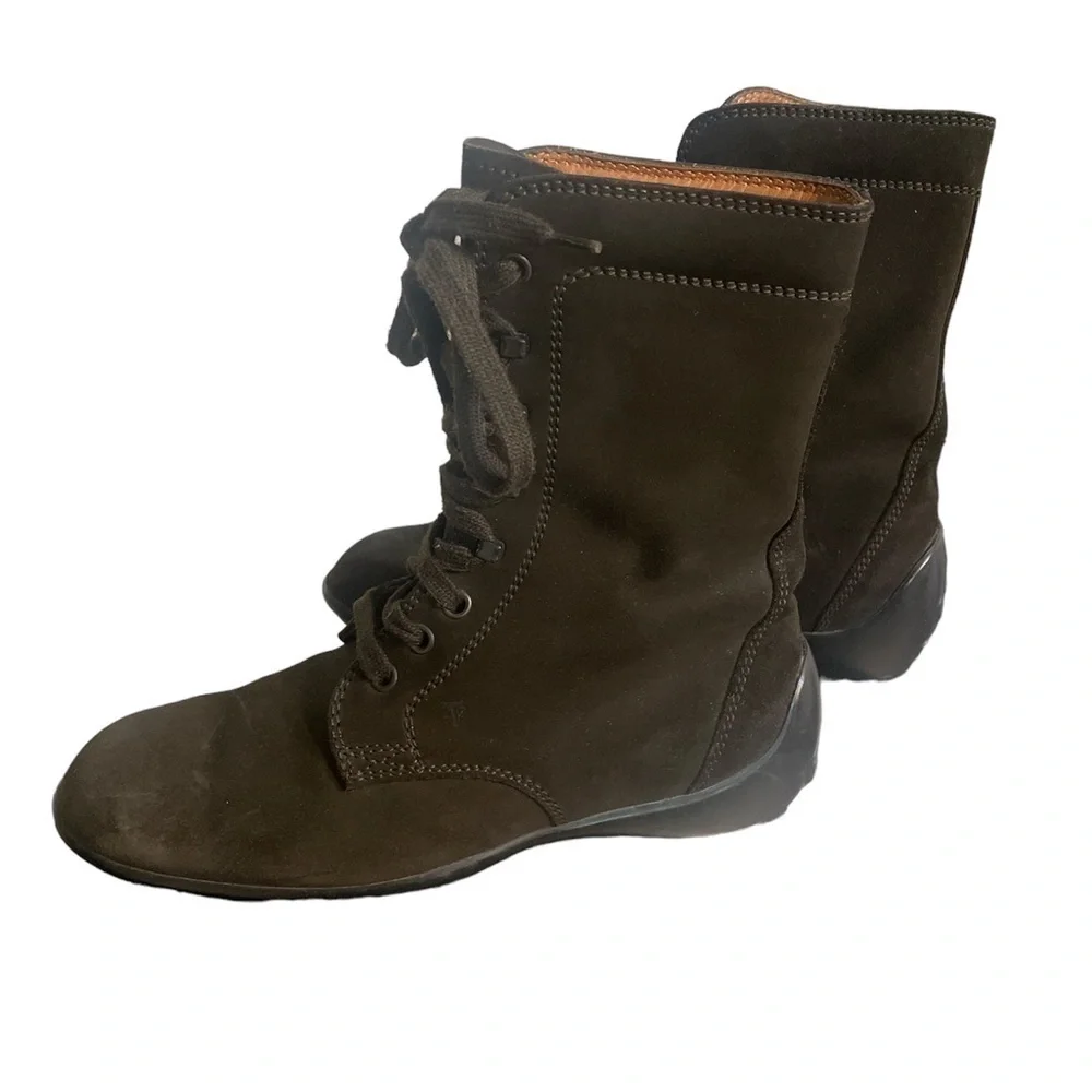 Tod's boots Men’s Brown leather Suede Lace Up combat Shoe Size 37